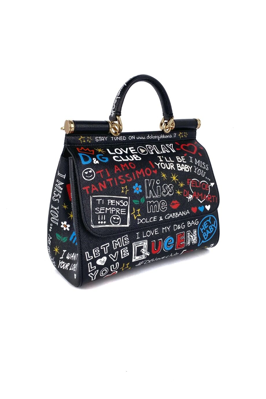 image 3 Сумка Sicilia чёрного цвета с надписями