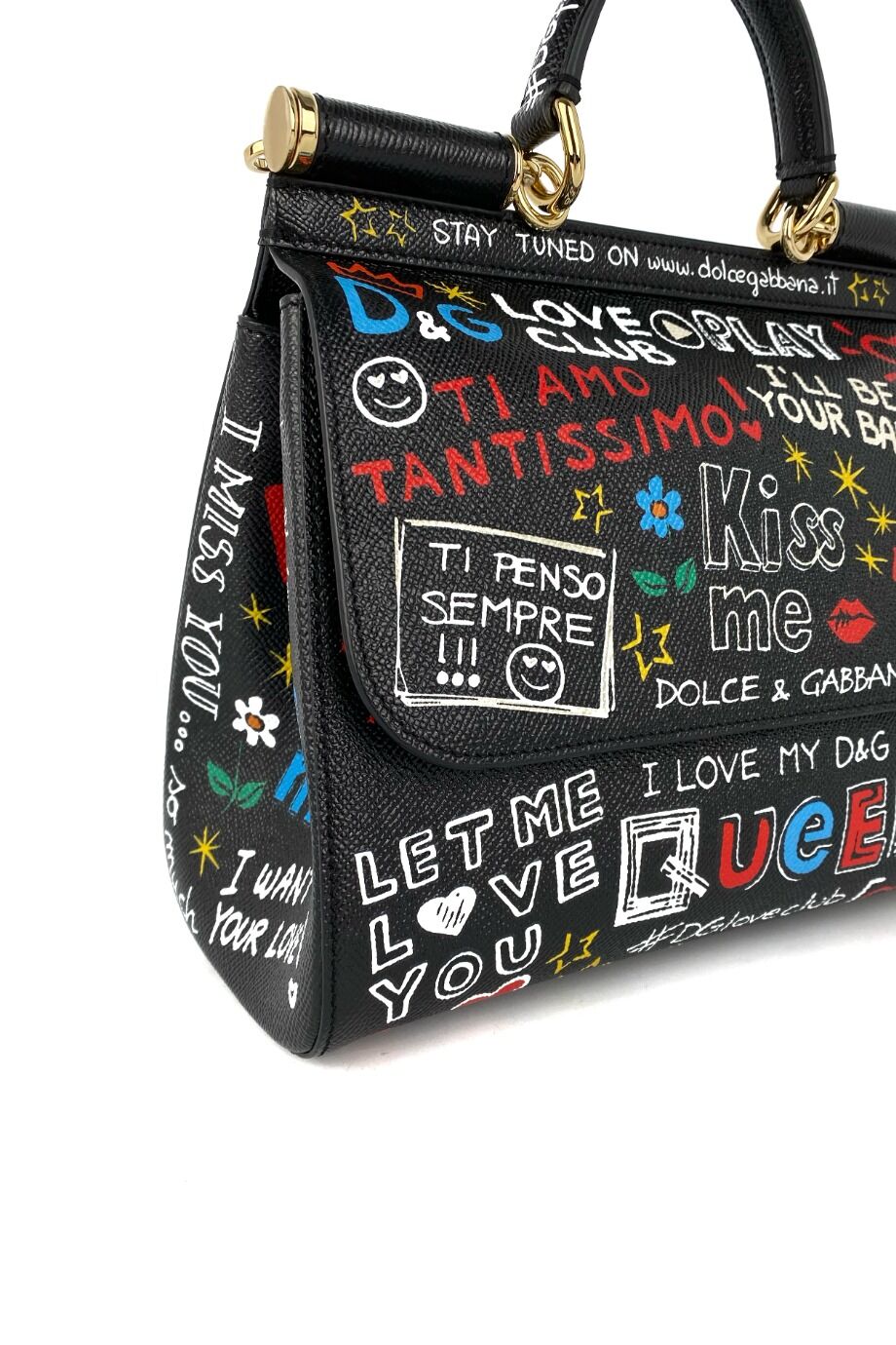 image 4 Сумка Sicilia чёрного цвета с надписями