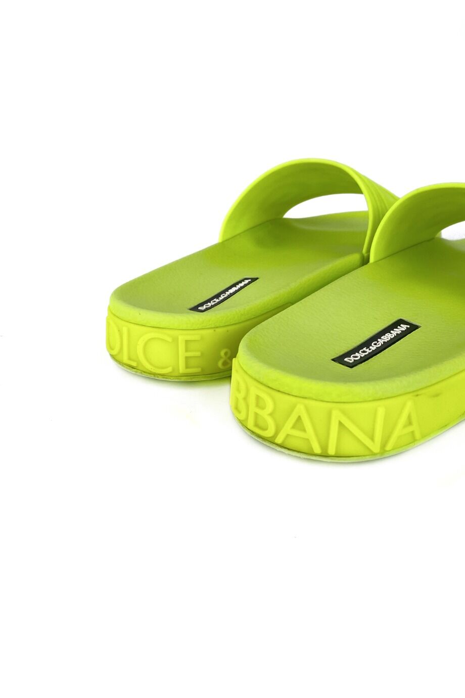 image 4 Шлепанцы резиновые неонового цвета с лого