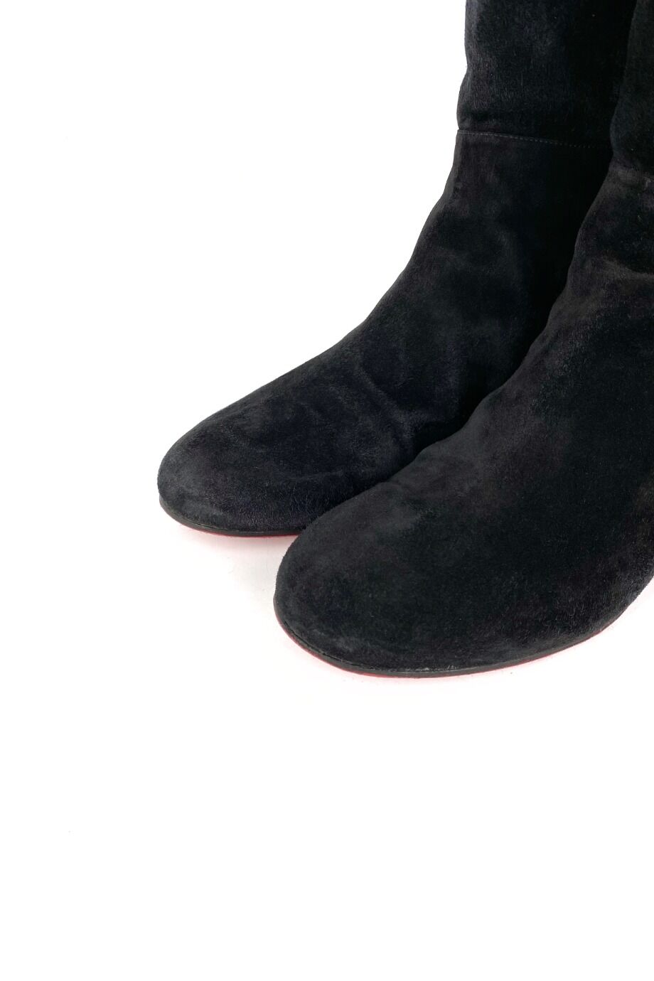 image 3 Замшевые сапоги черного цвета на небольшом каблучке