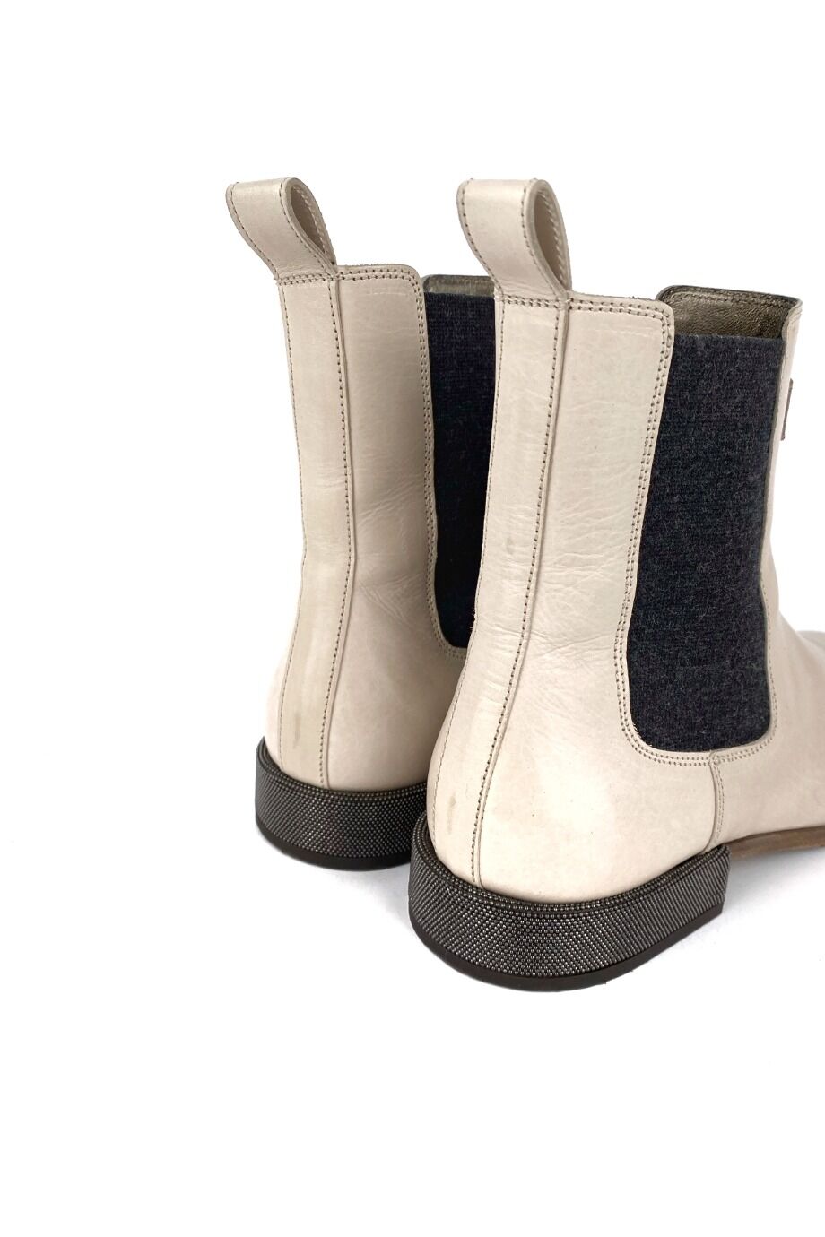 image 4 Челси светло-бежевого цвета с манилью на каблуке