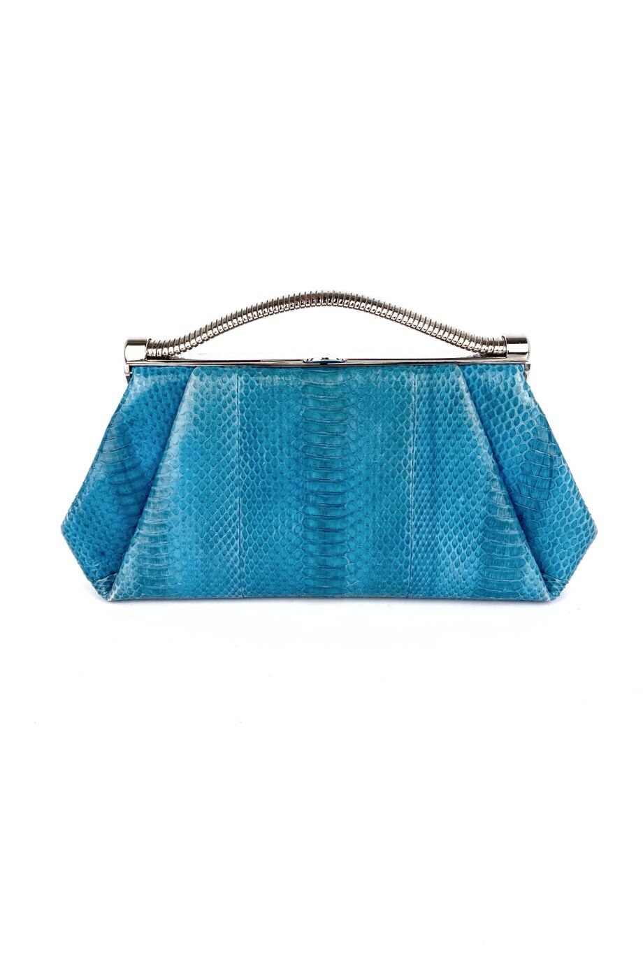 image 1 Клатч голубого цвета из кожи змеи