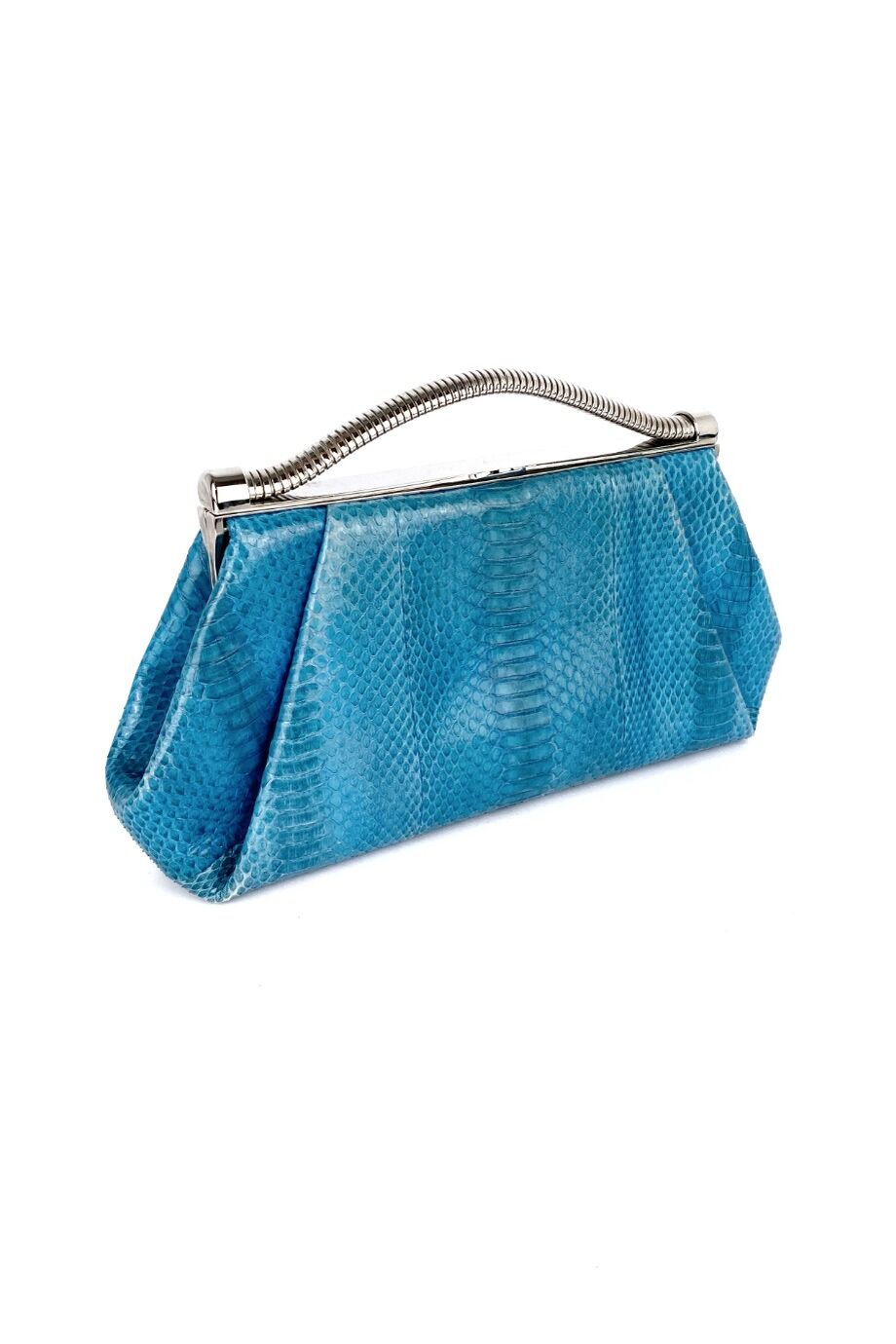 image 2 Клатч голубого цвета из кожи змеи