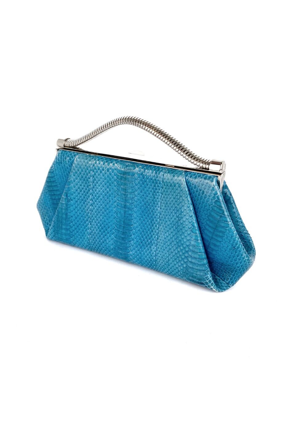 image 4 Клатч голубого цвета из кожи змеи