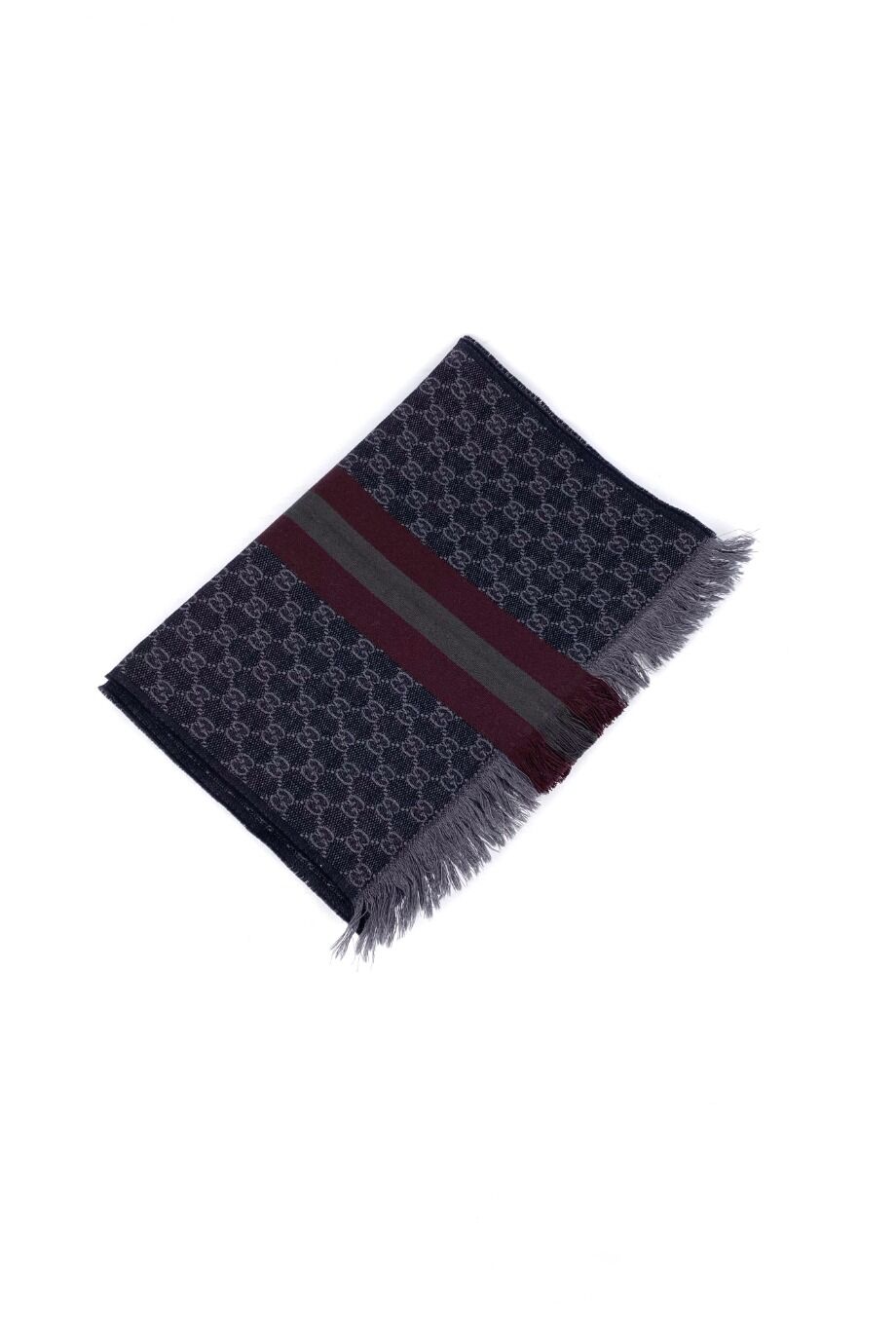 image 1 Шарф темно-серого цвета с бордовой полосой