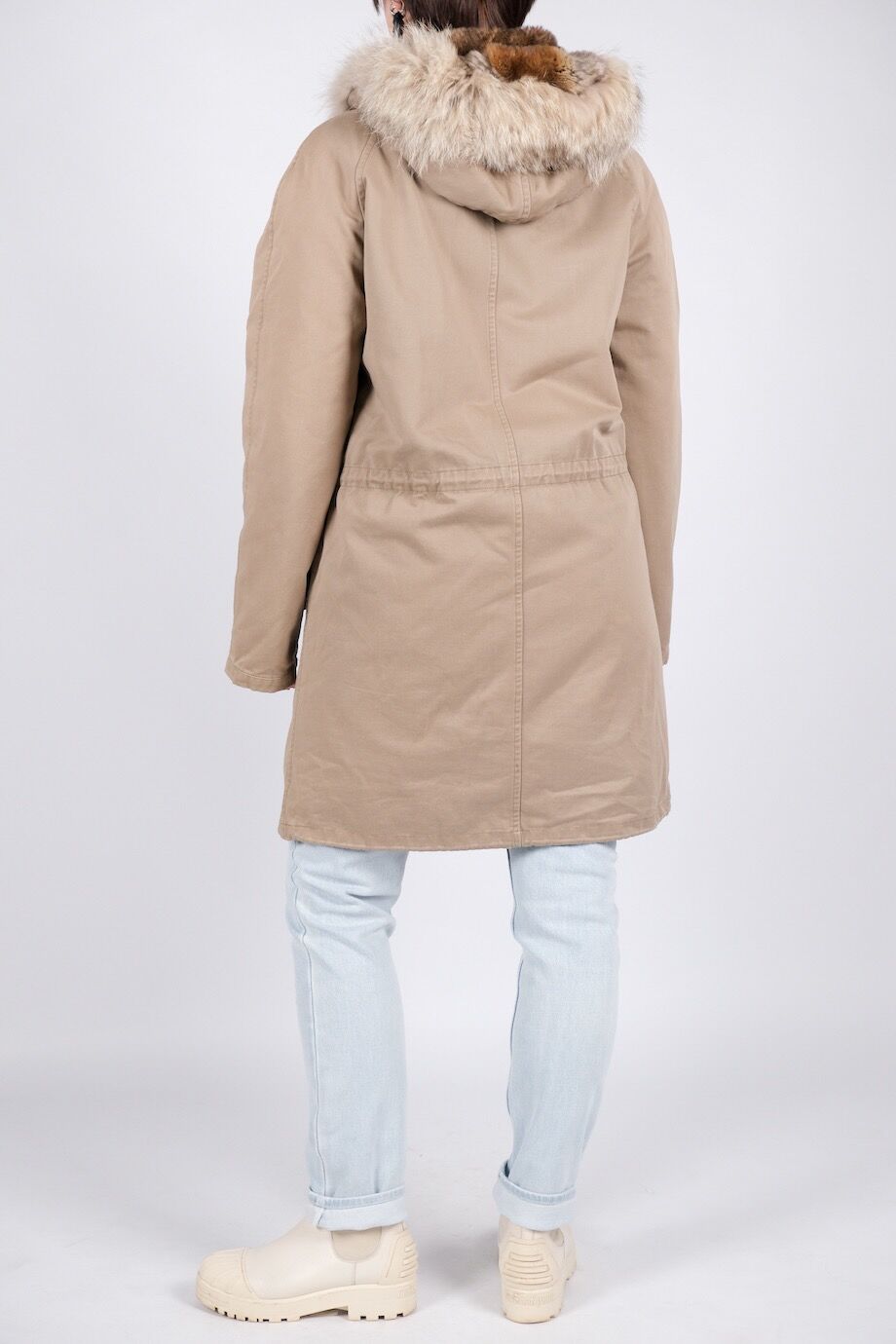 image 3 Парка цвета хаки с мехом кролика