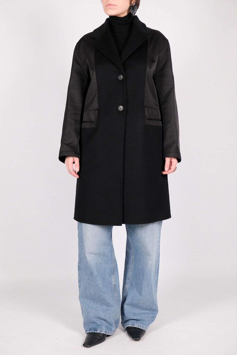 image 1 Комбинированное пальто со вставками из нейлона