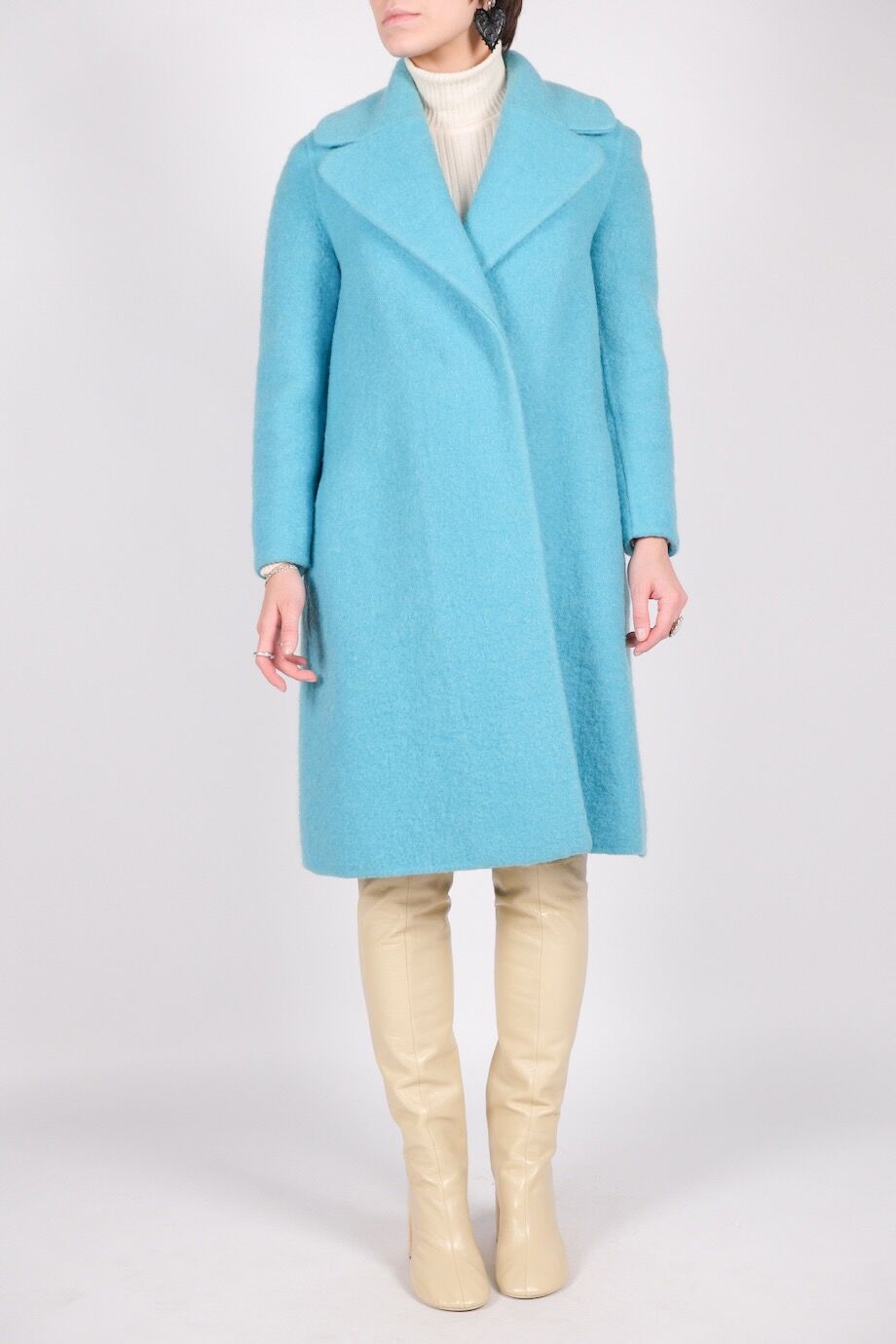 image 1 Пальто бирюзового цвета