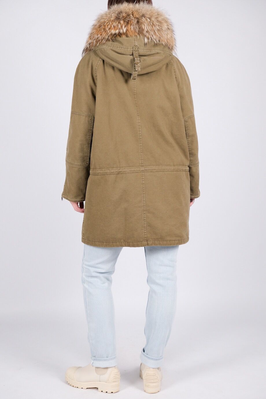 image 3 Парка цвета хаки с объемным капюшном