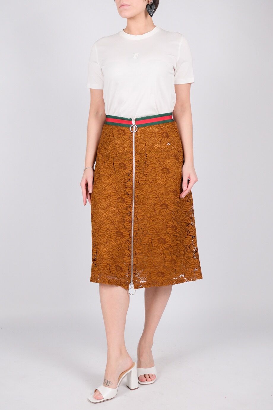 image 1 Юбка кружевная карамельного цвета