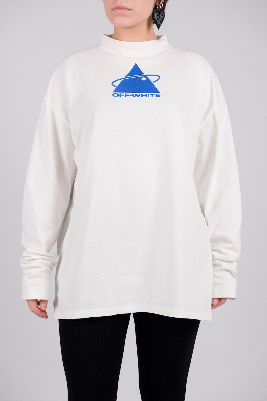 image 2 Лонгслив белого цвета с принтом на спине и на груди