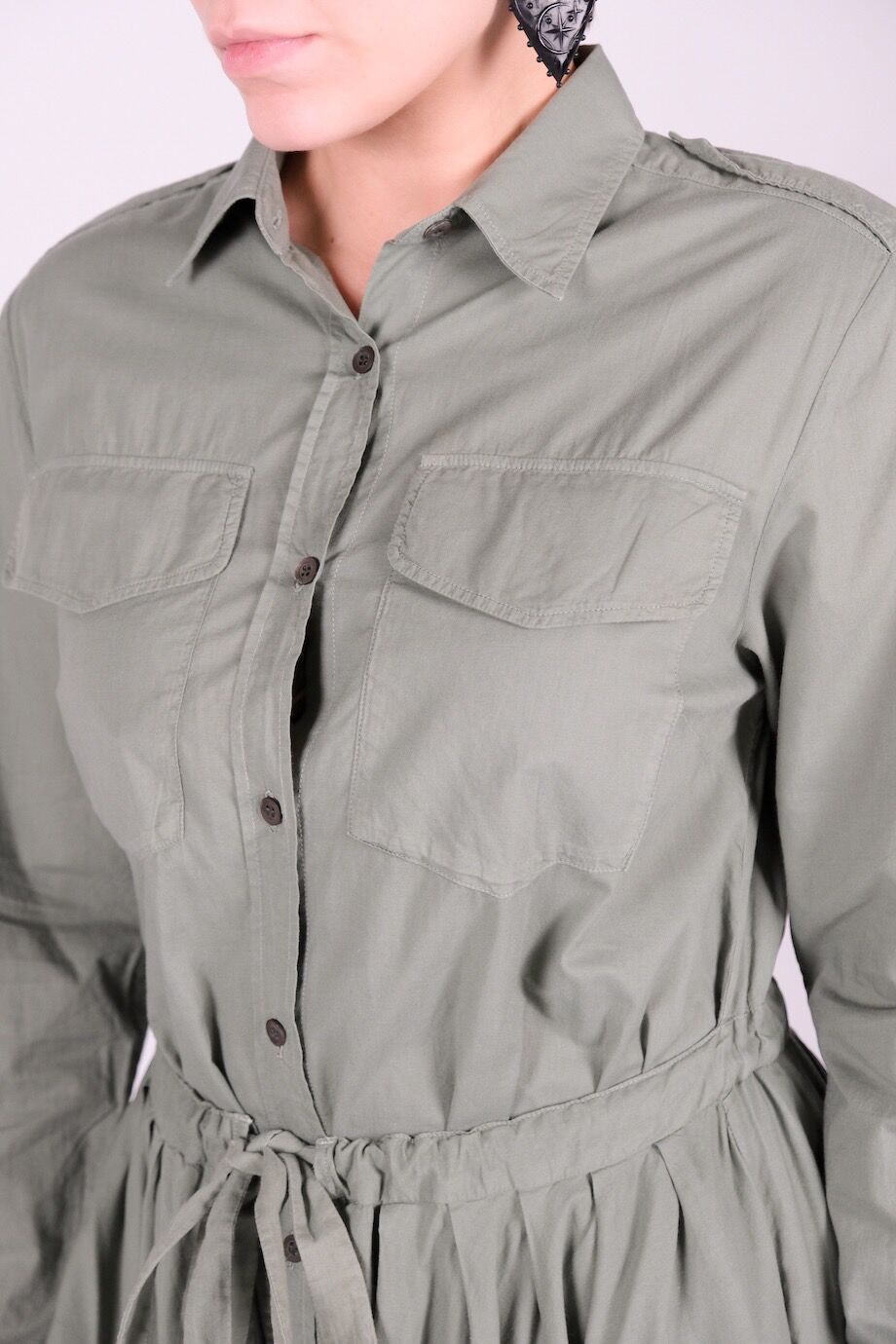 image 4 Платье-рубашка зеленого цвета