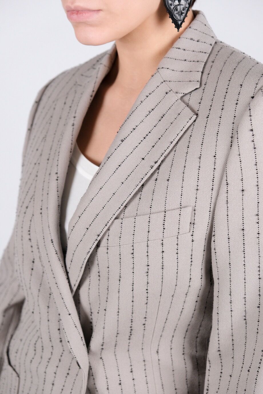 image 4 Жакет серого цвета в черную полоску