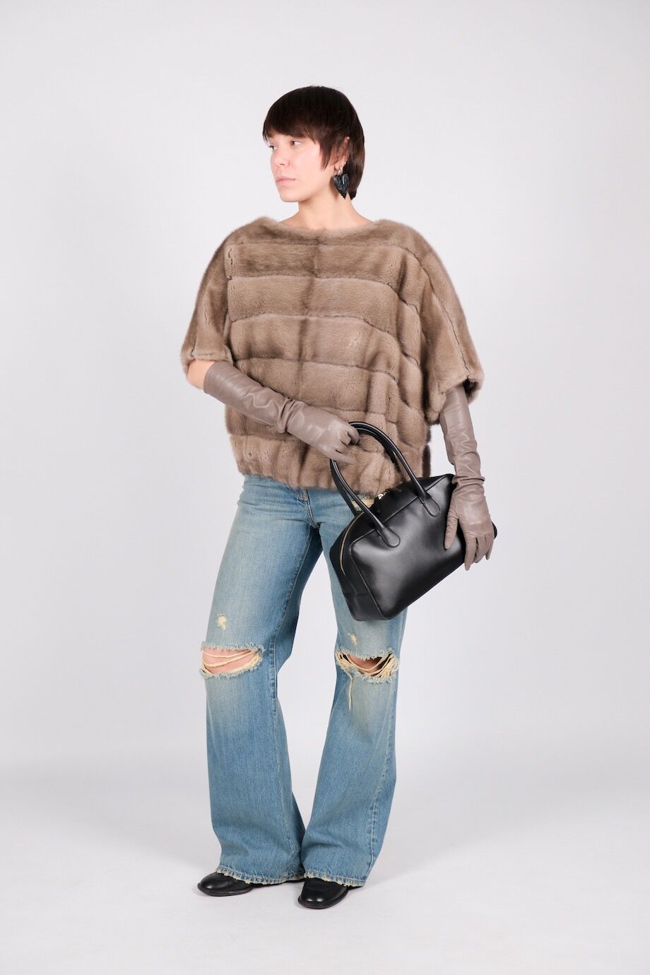 image 2 Укороченная норковая шуба с трикотажными вставками