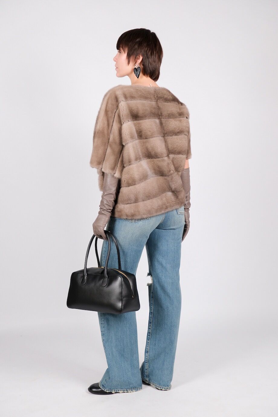 image 3 Укороченная норковая шуба с трикотажными вставками