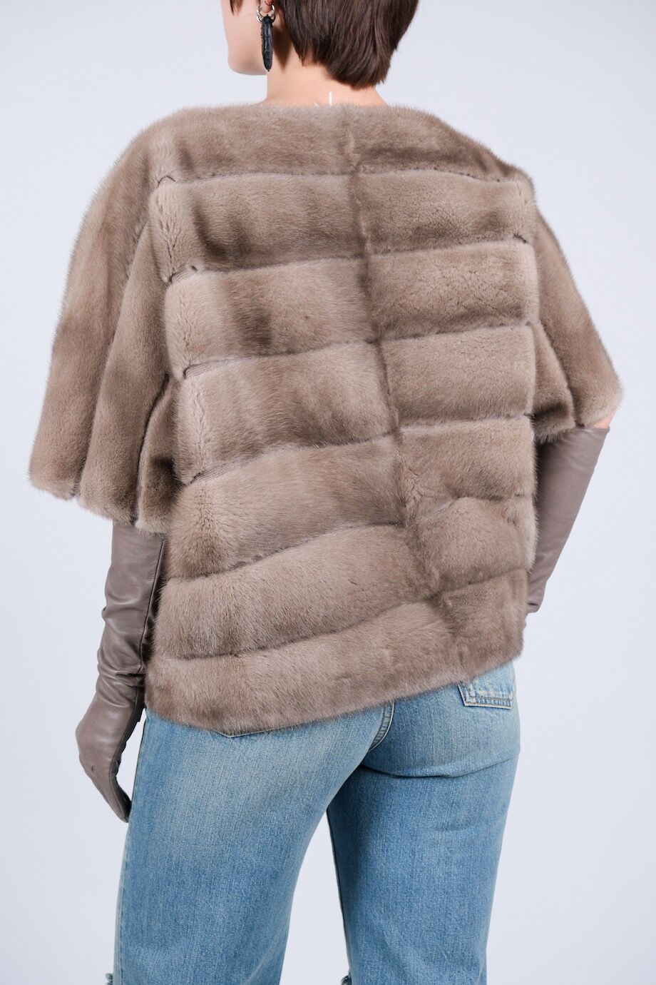 image 6 Укороченная норковая шуба с трикотажными вставками