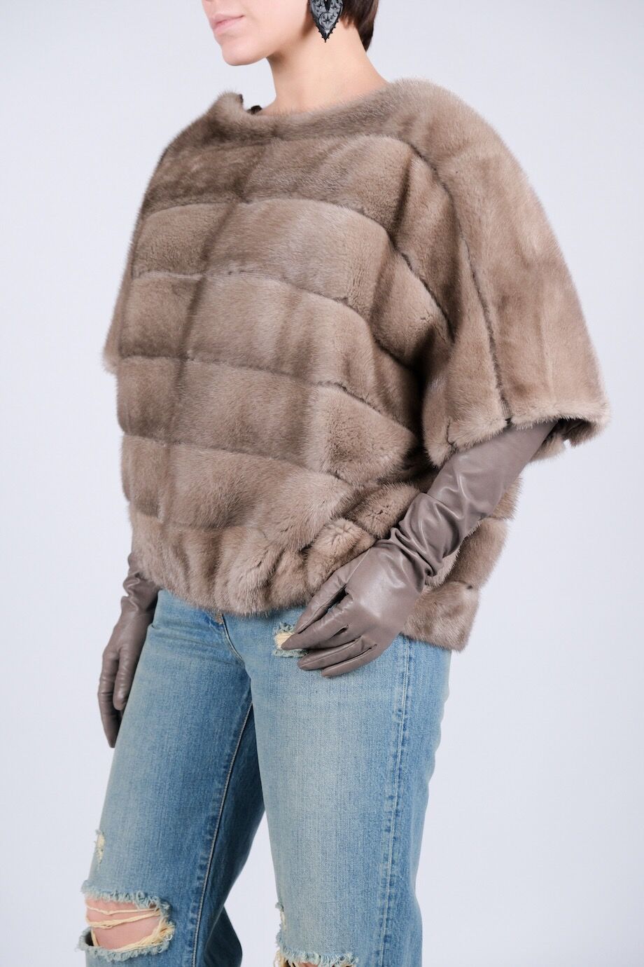 image 5 Укороченная норковая шуба с трикотажными вставками