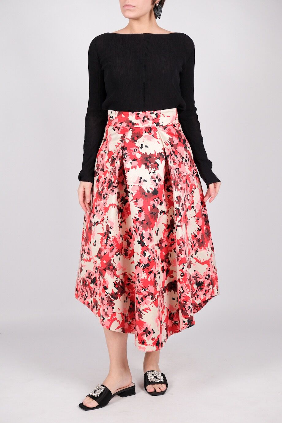 image 1 Юбка ниже колена с цветочным принтом