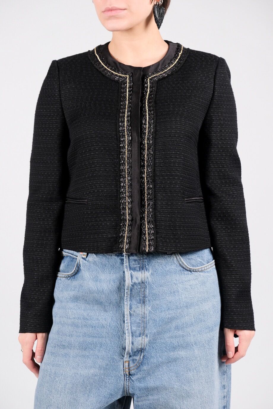 image 1 Жакет чёрного цвета с декором из цепочки
