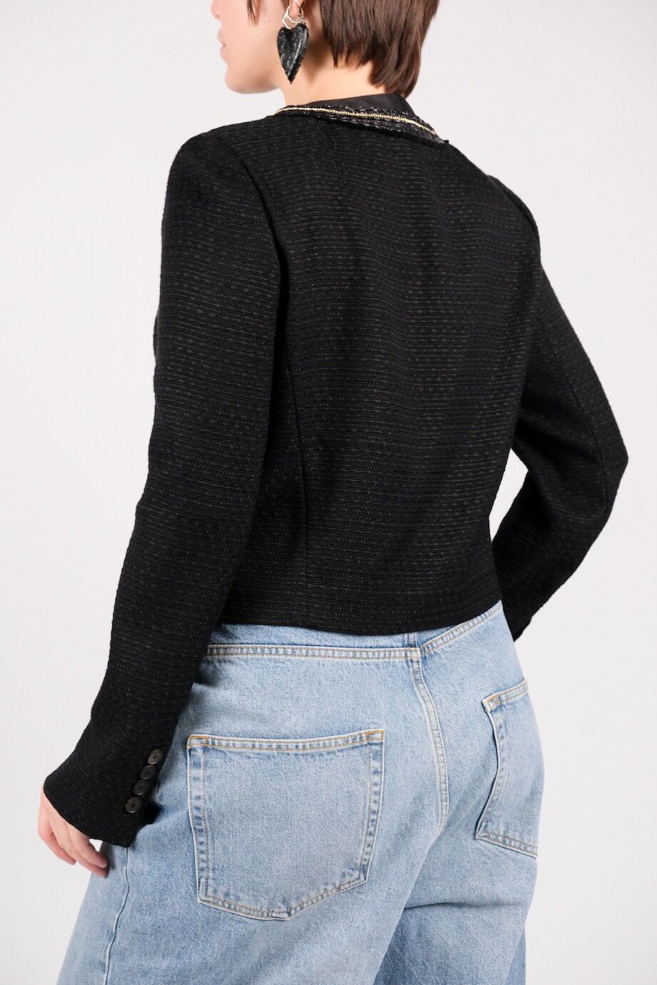 image 3 Жакет чёрного цвета с декором из цепочки