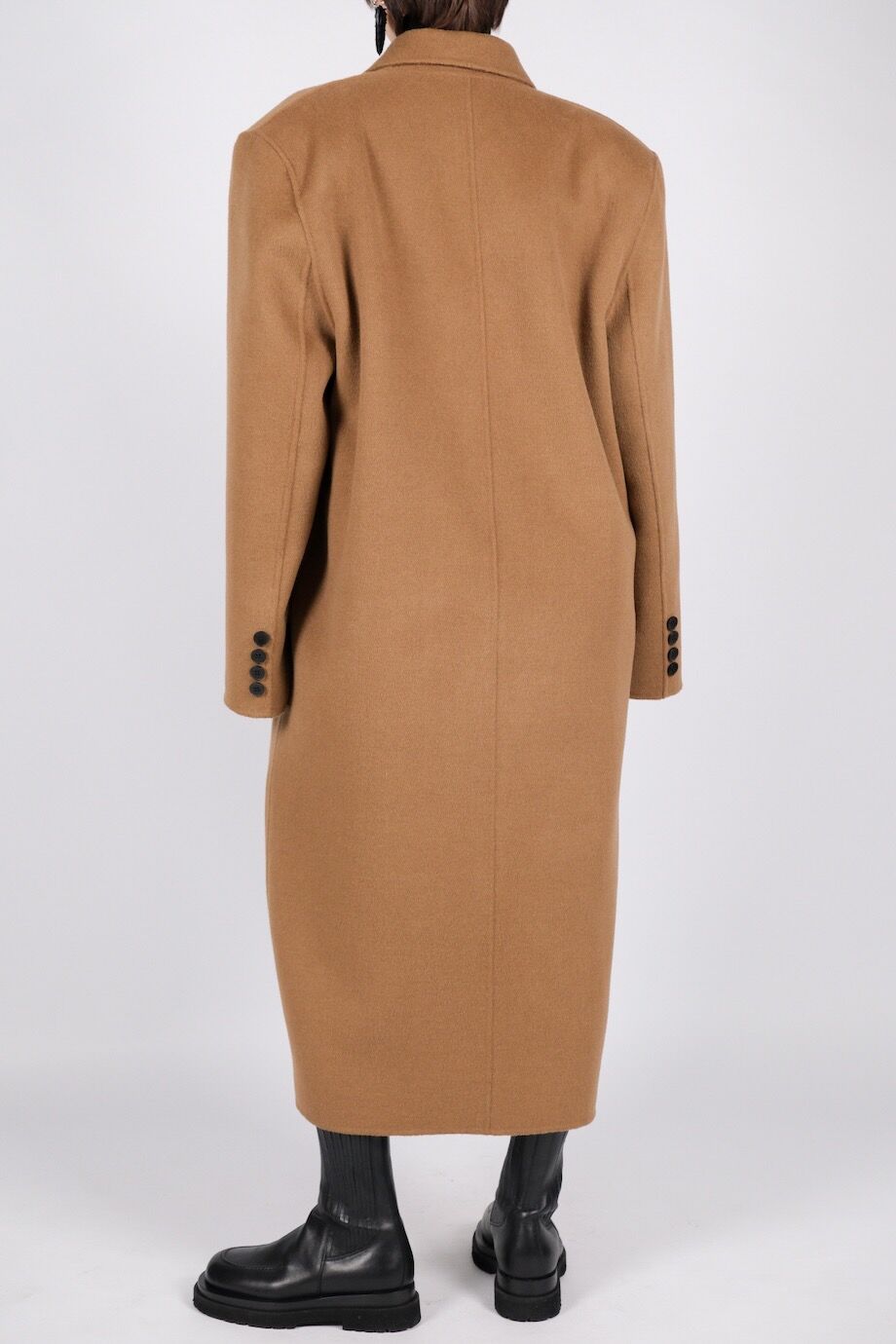 image 4 Двубортное  пальто горчичного цвета