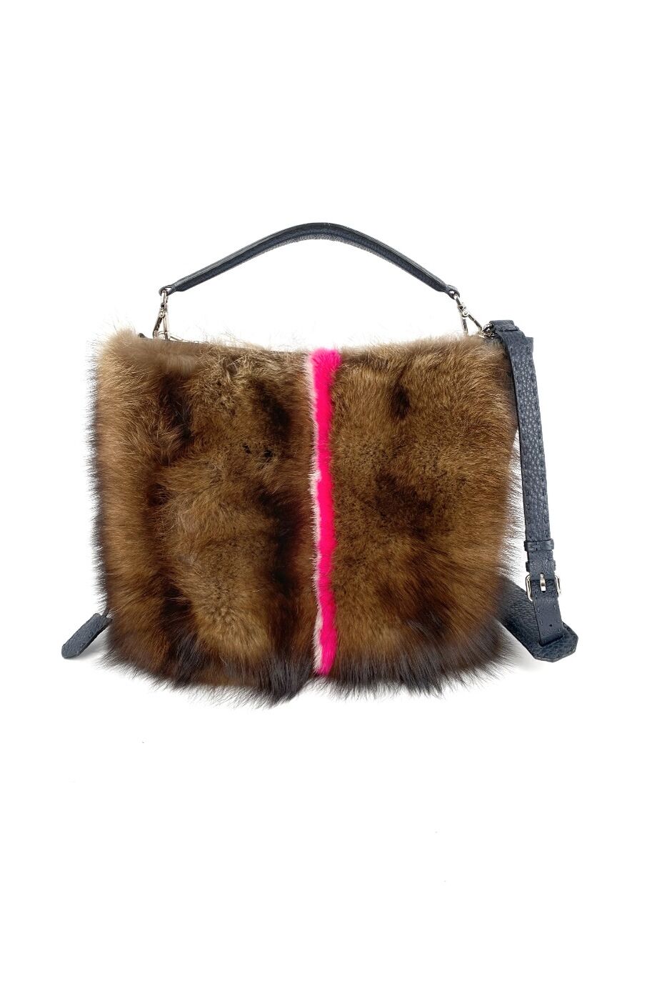 image 1 Сумка Anna синего цвета с мехом