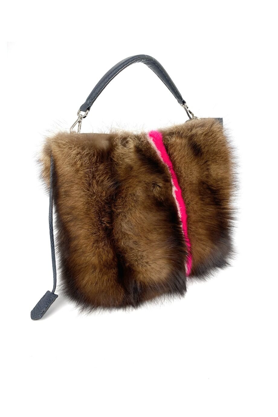 image 2 Сумка Anna синего цвета с мехом