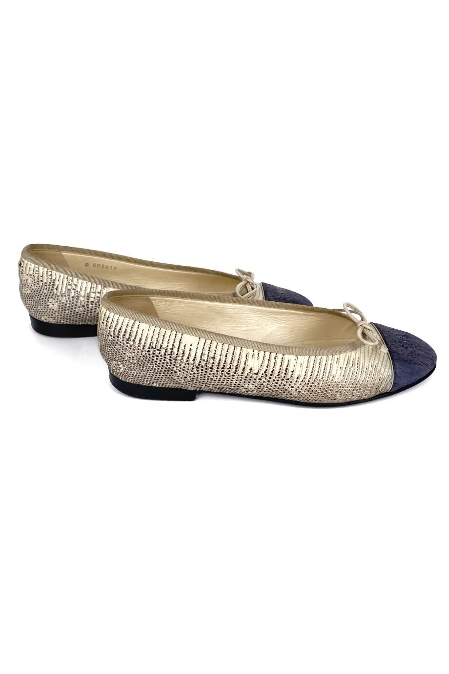 image 5 Комбинированные балетки с синими носиками