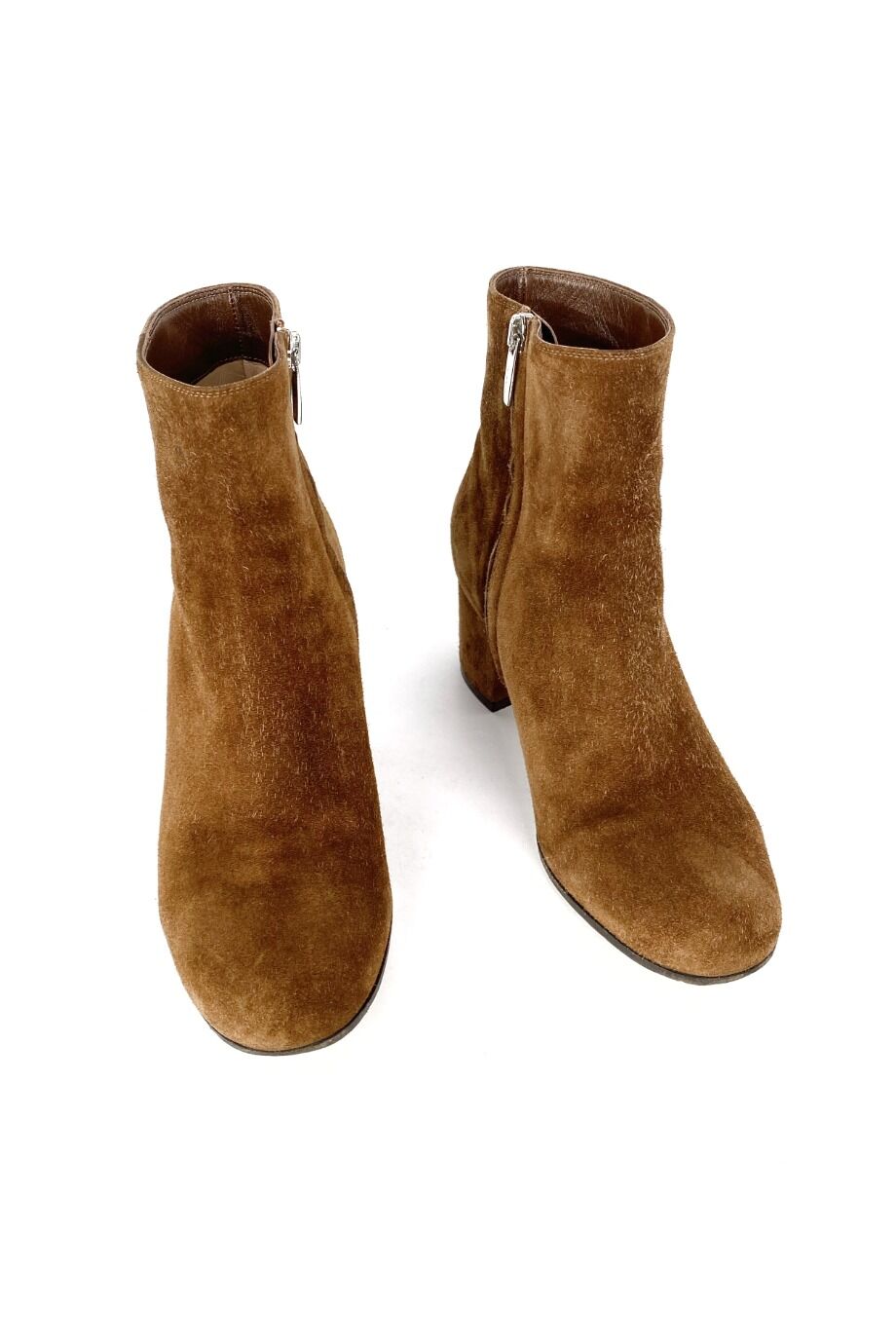 image 2 Замшевые ботильоны карамельного цвета