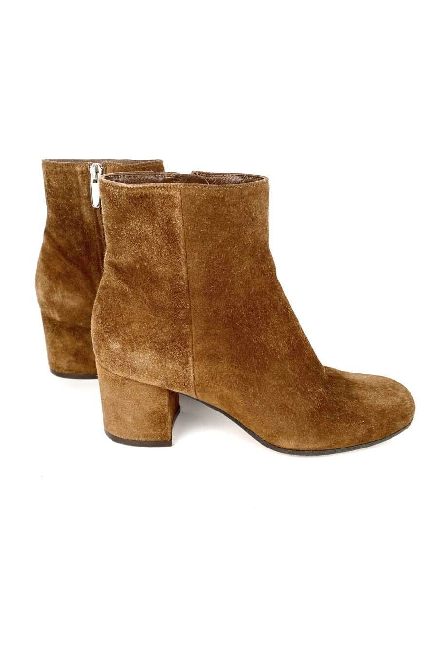 image 5 Замшевые ботильоны карамельного цвета