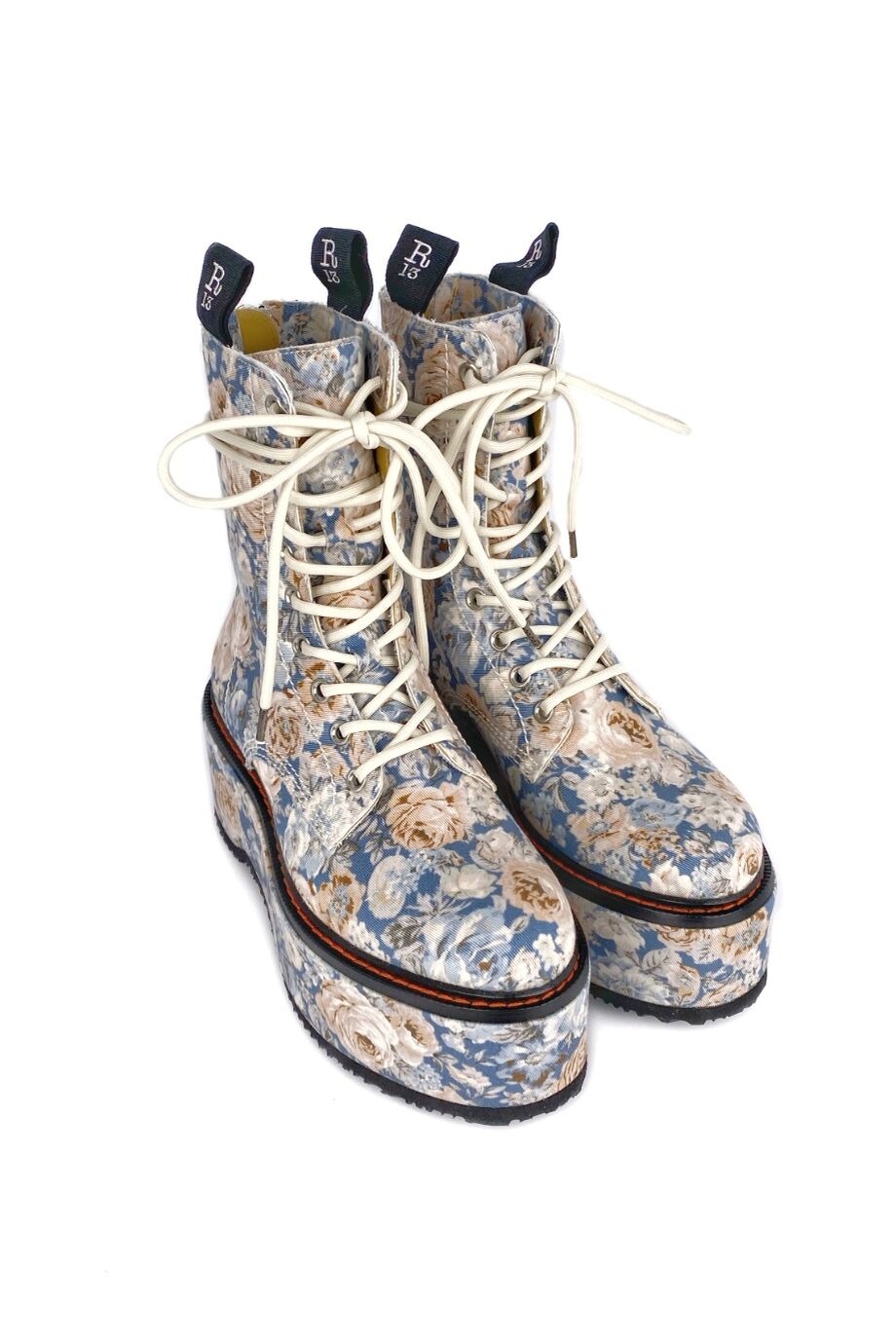 image 1 Ботинки Double stack голубого цвета в цветочек