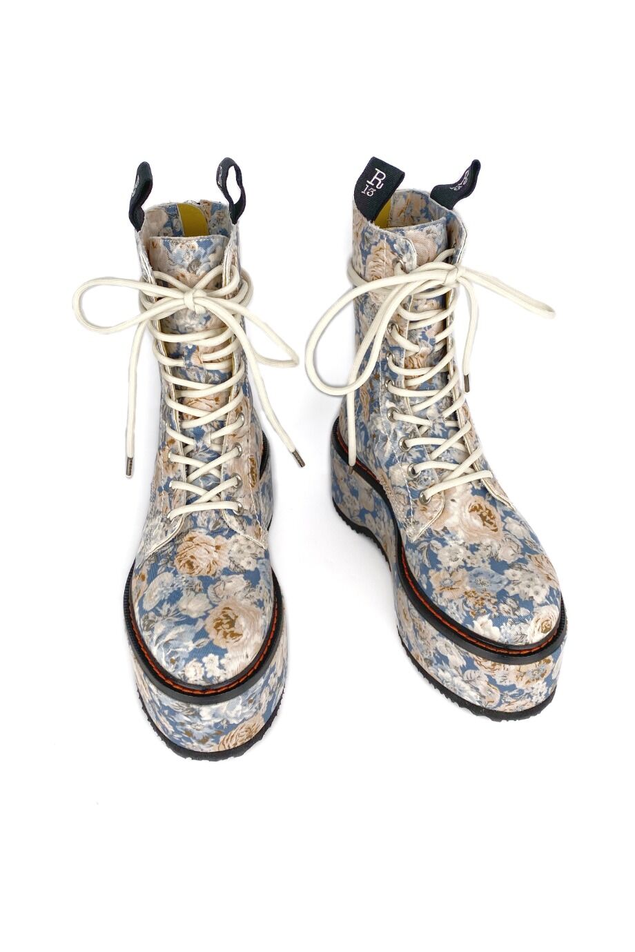 image 2 Ботинки Double stack голубого цвета в цветочек