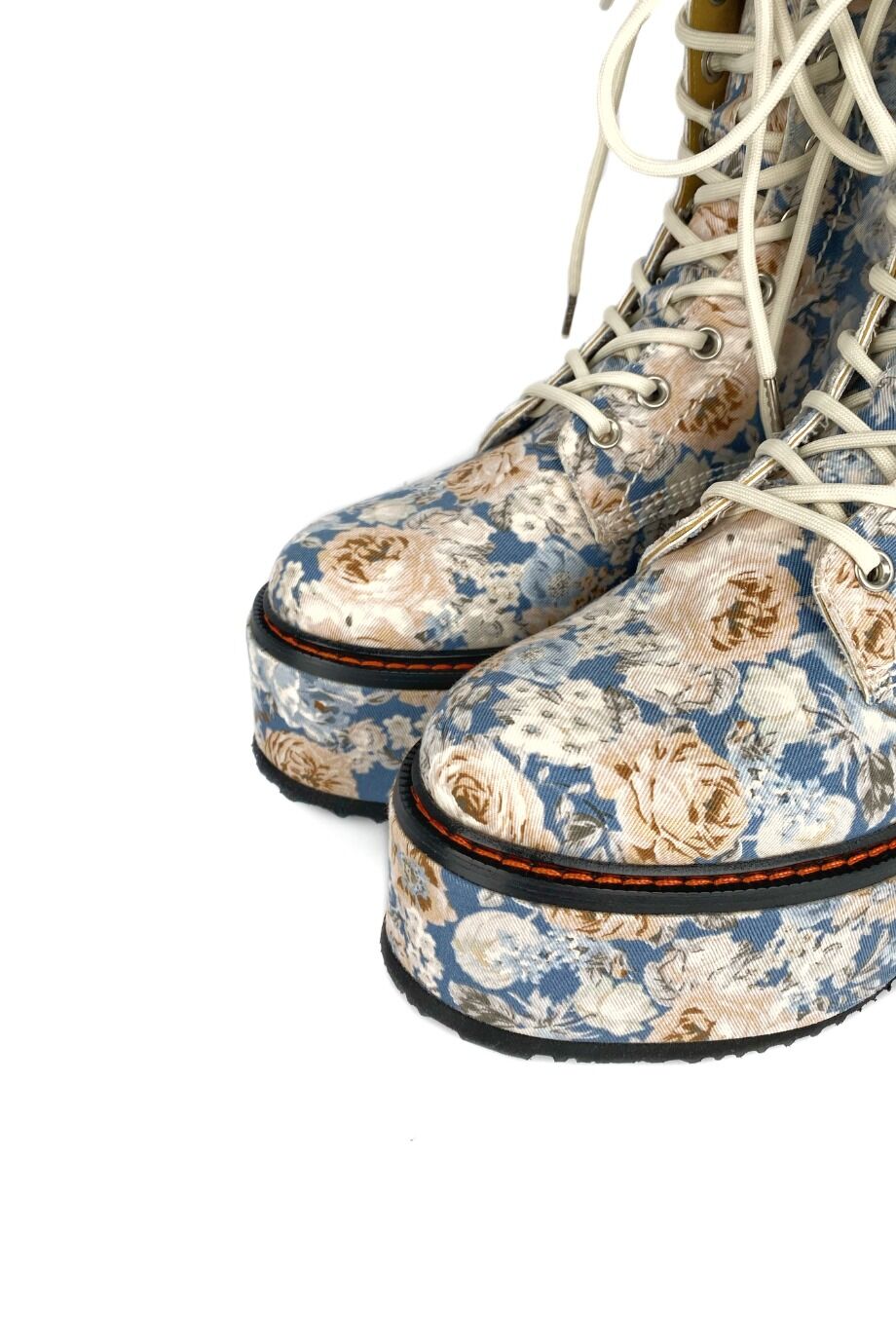 image 3 Ботинки Double stack голубого цвета в цветочек