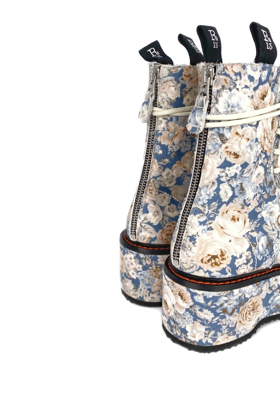 image 4 Ботинки Double stack голубого цвета в цветочек