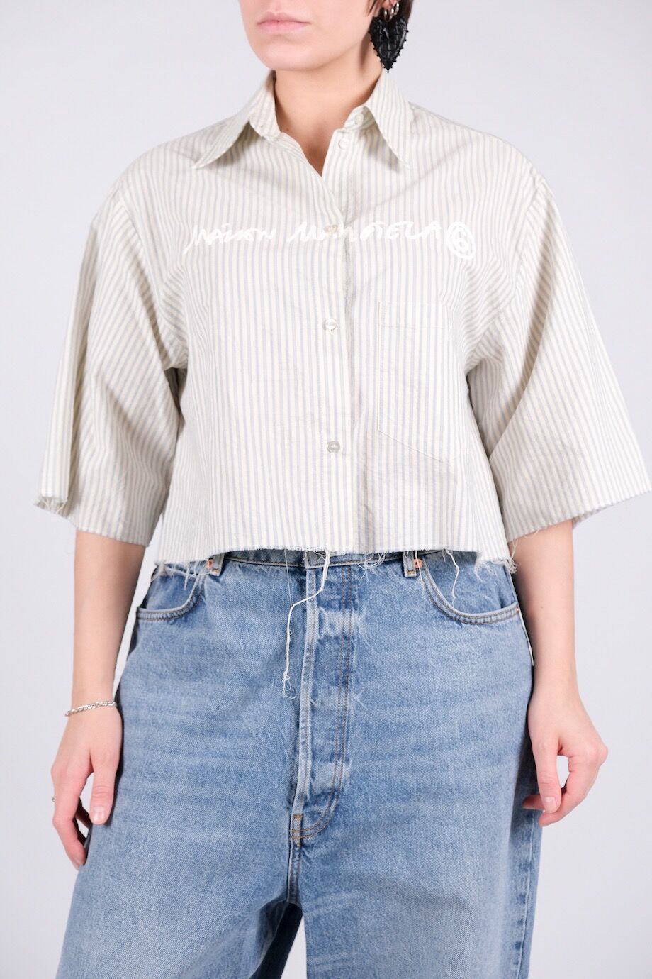 image 1 Укороченная рубашка в полоску