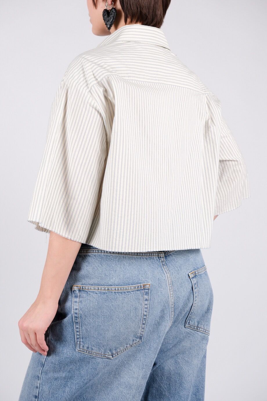 image 3 Укороченная рубашка в полоску