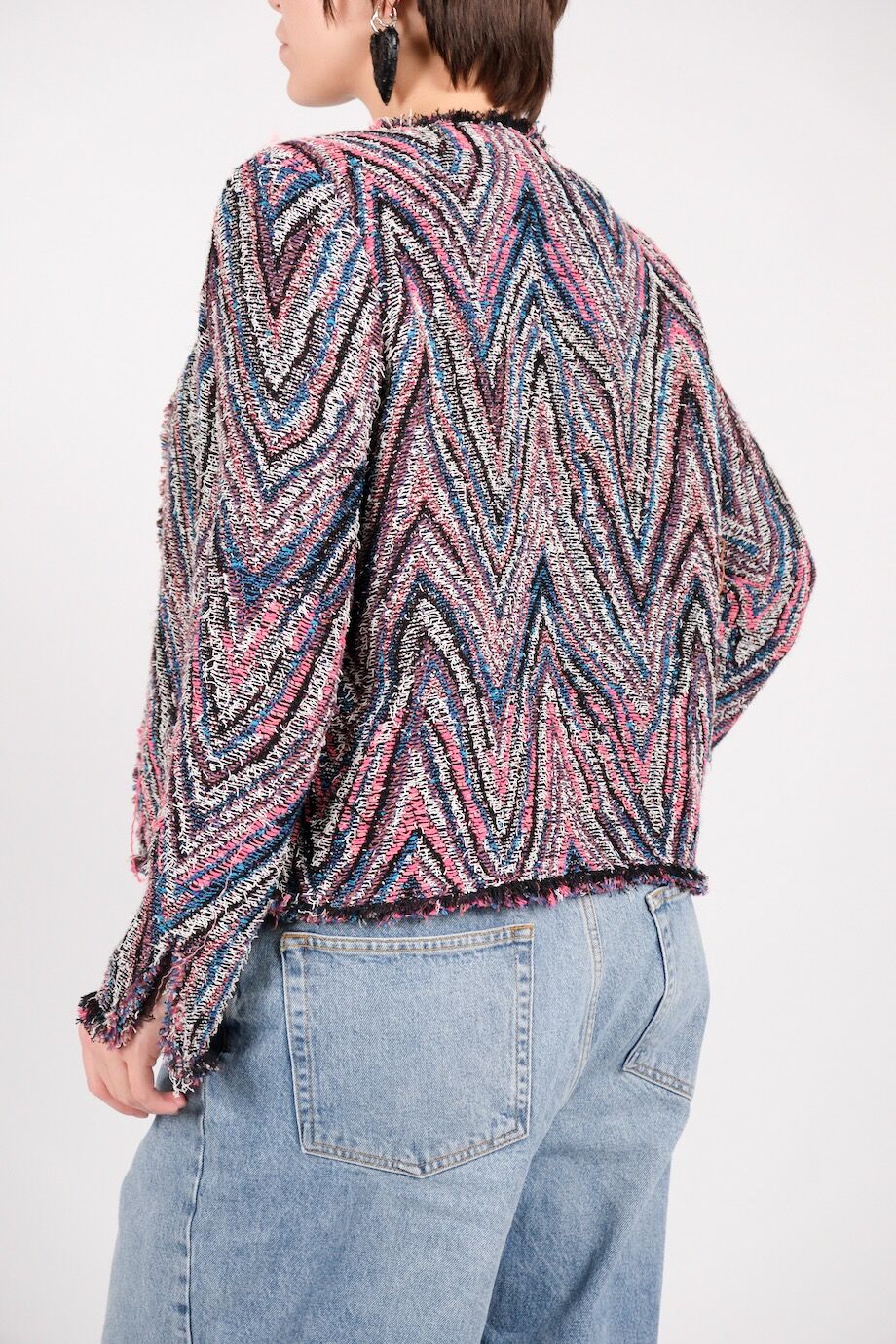 image 3 Твидовый жакет с геометрическим рисунком