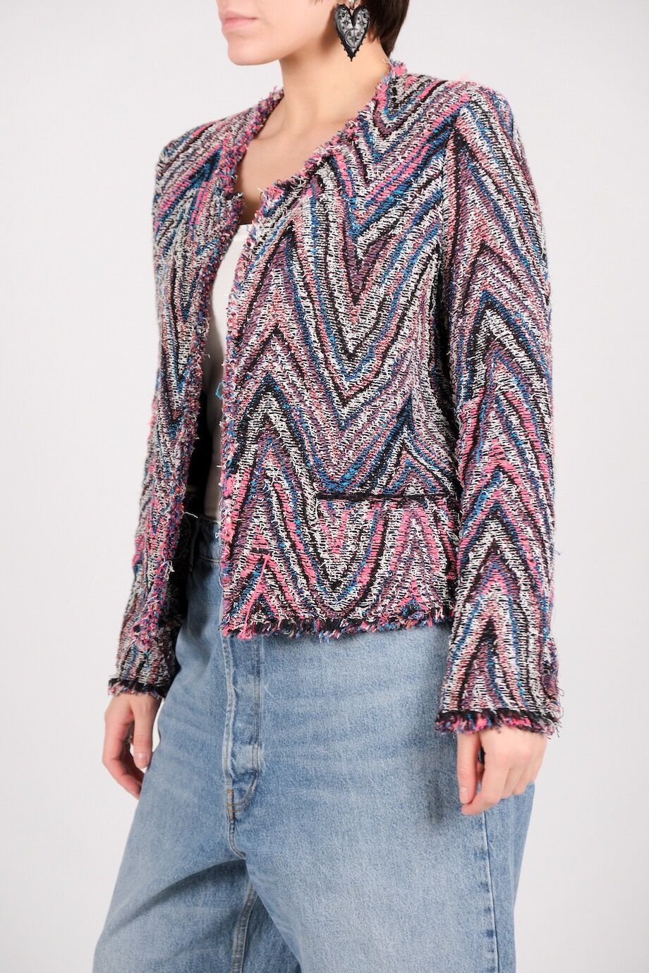 image 2 Твидовый жакет с геометрическим рисунком