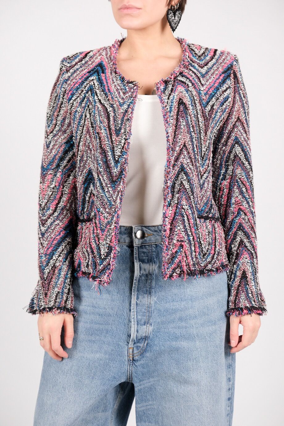 image 1 Твидовый жакет с геометрическим рисунком