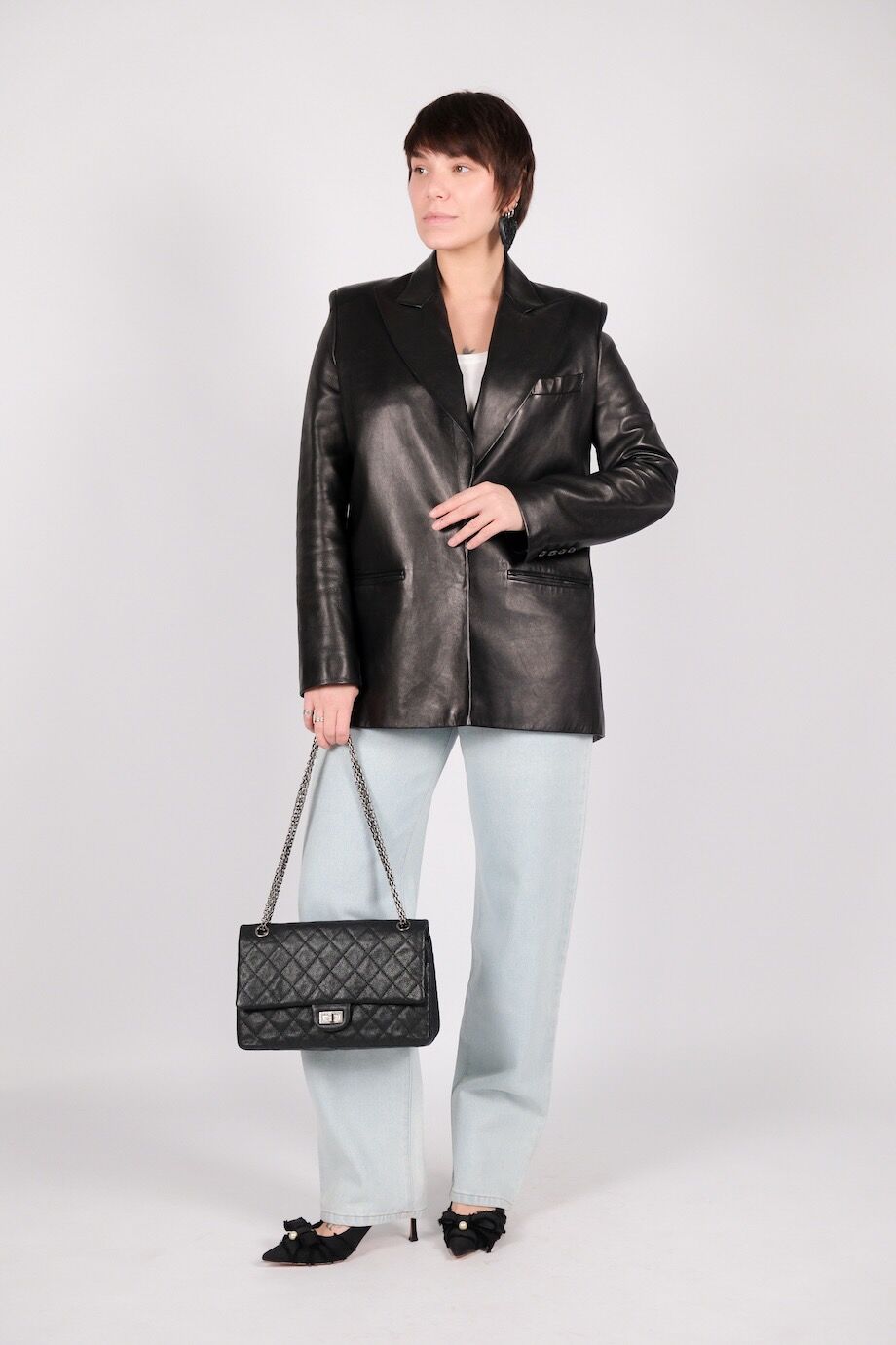 image 1 Кожаный жакет чёрного цвета