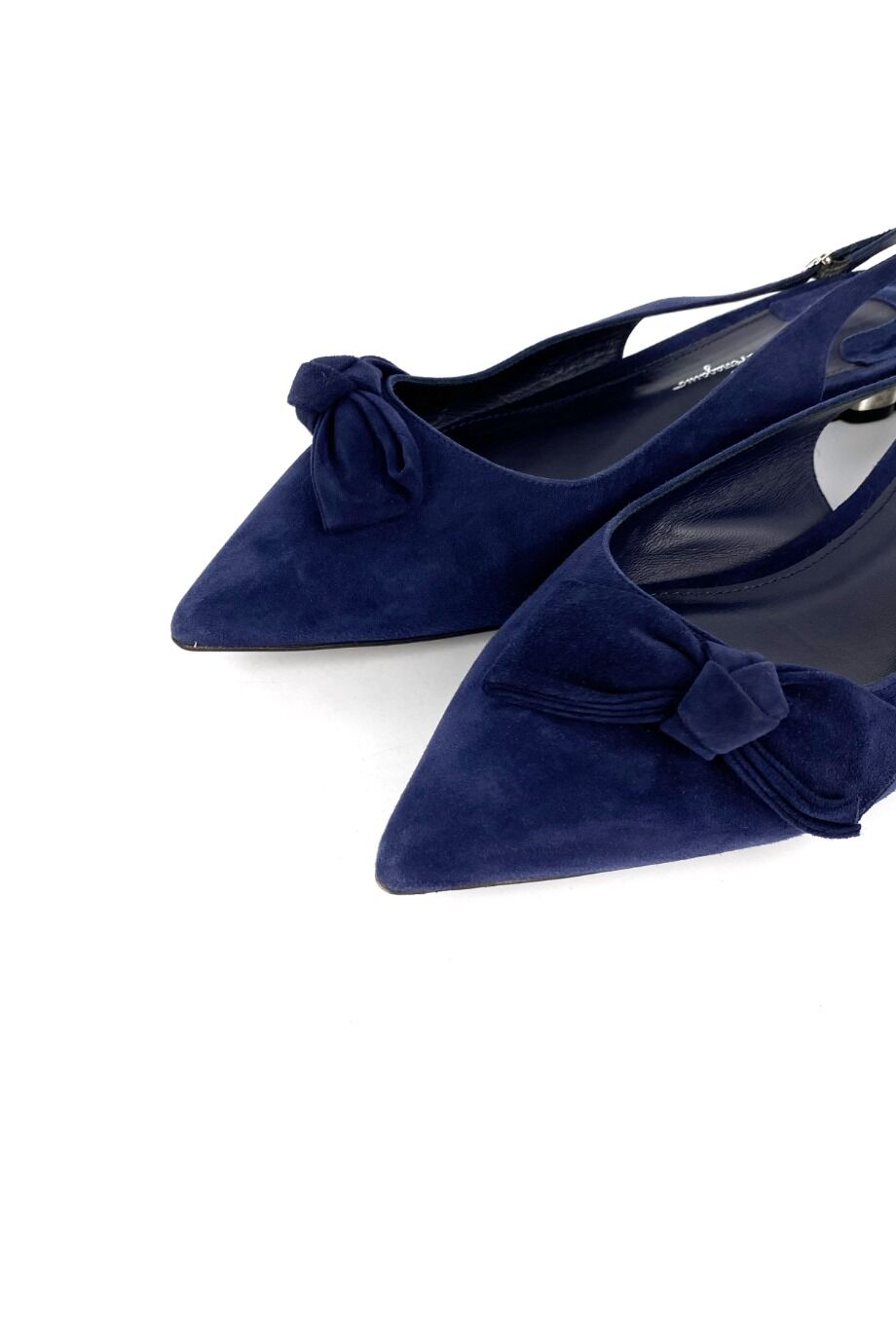 image 3 Замшевые балетки синего цвета с открытой пяткой