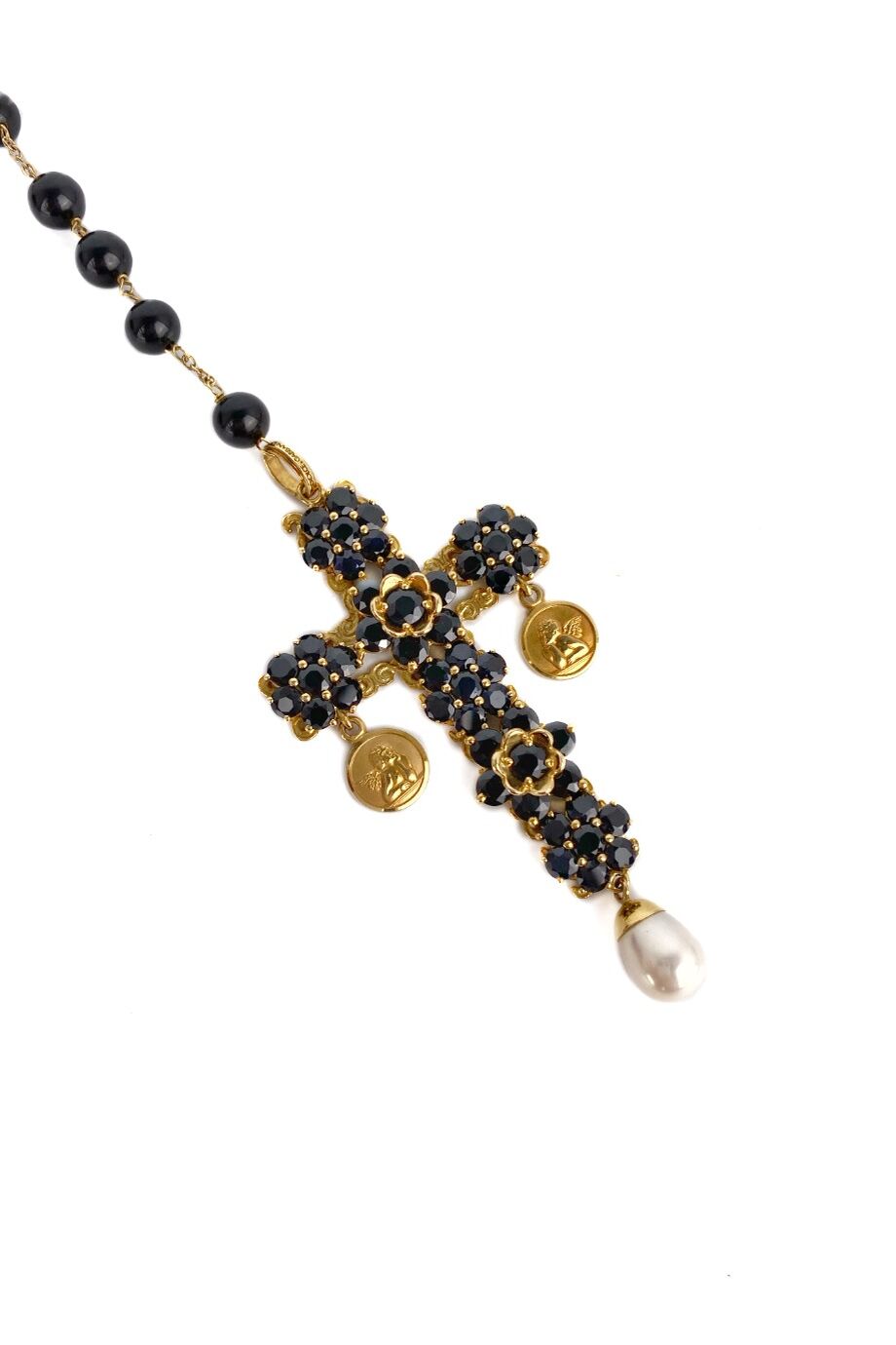 image 2 Золотое ожерелье Sicily Rosary с черными сапфирами