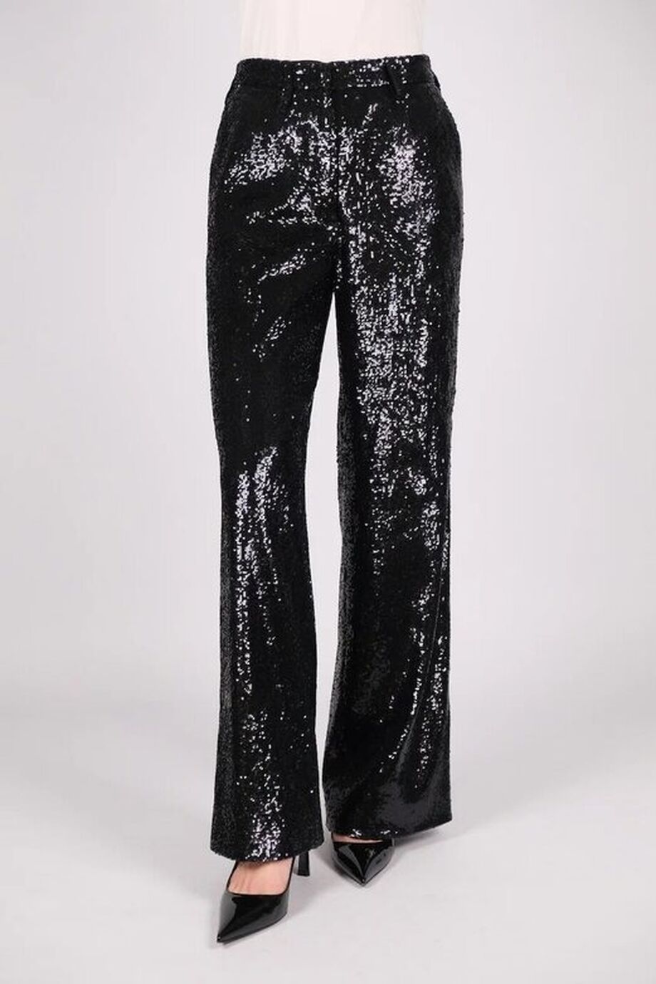 image 3 Брюки из пайеток черного цвета