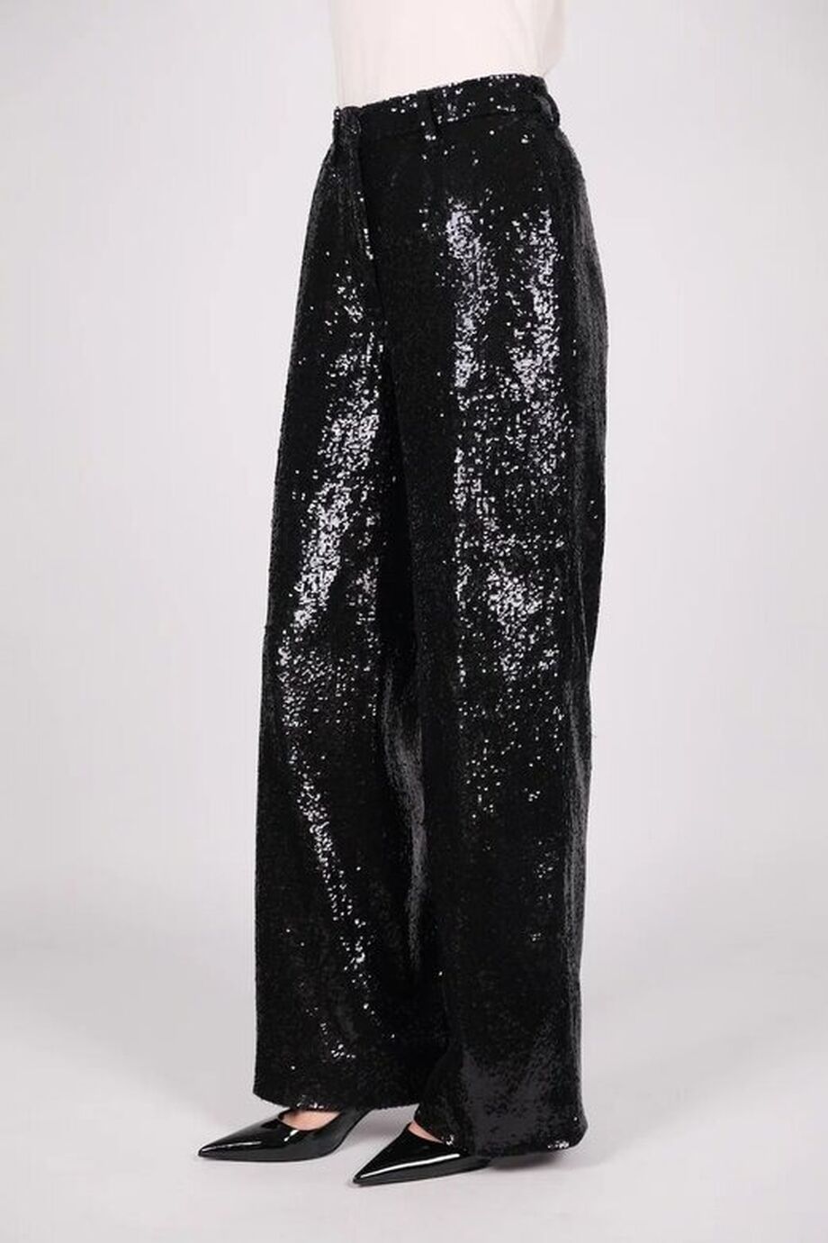 image 4 Брюки из пайеток черного цвета