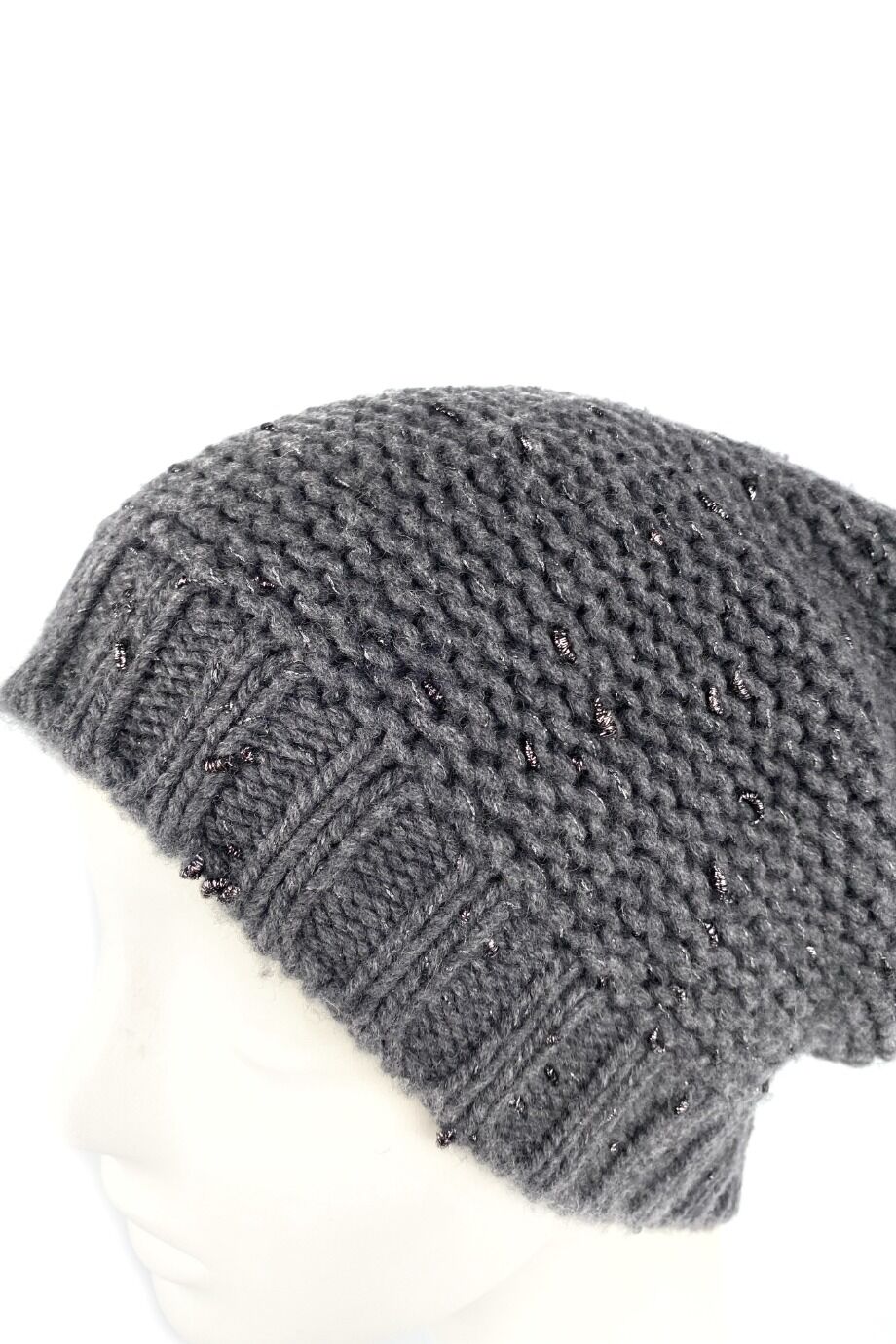 image 3 Шапка серого цвета с люрексом