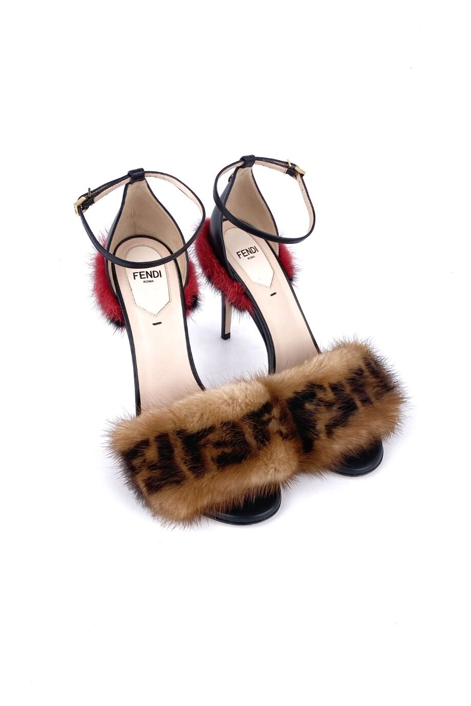 image 1 Босоножки с меховыми вставками из норки