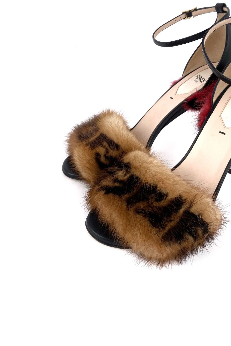 image 3 Босоножки с меховыми вставками из норки