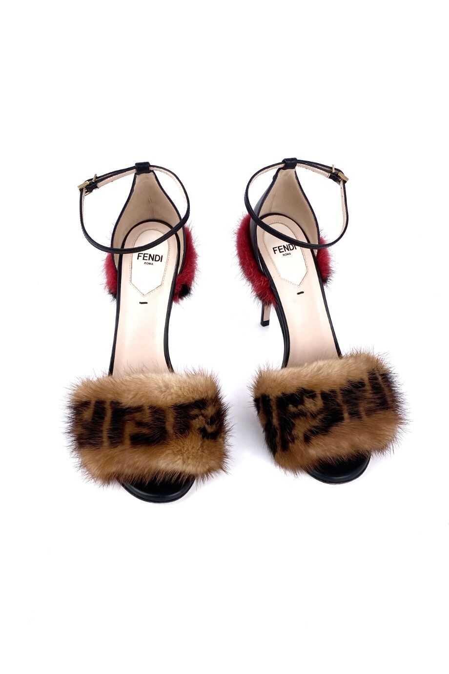 image 2 Босоножки с меховыми вставками из норки