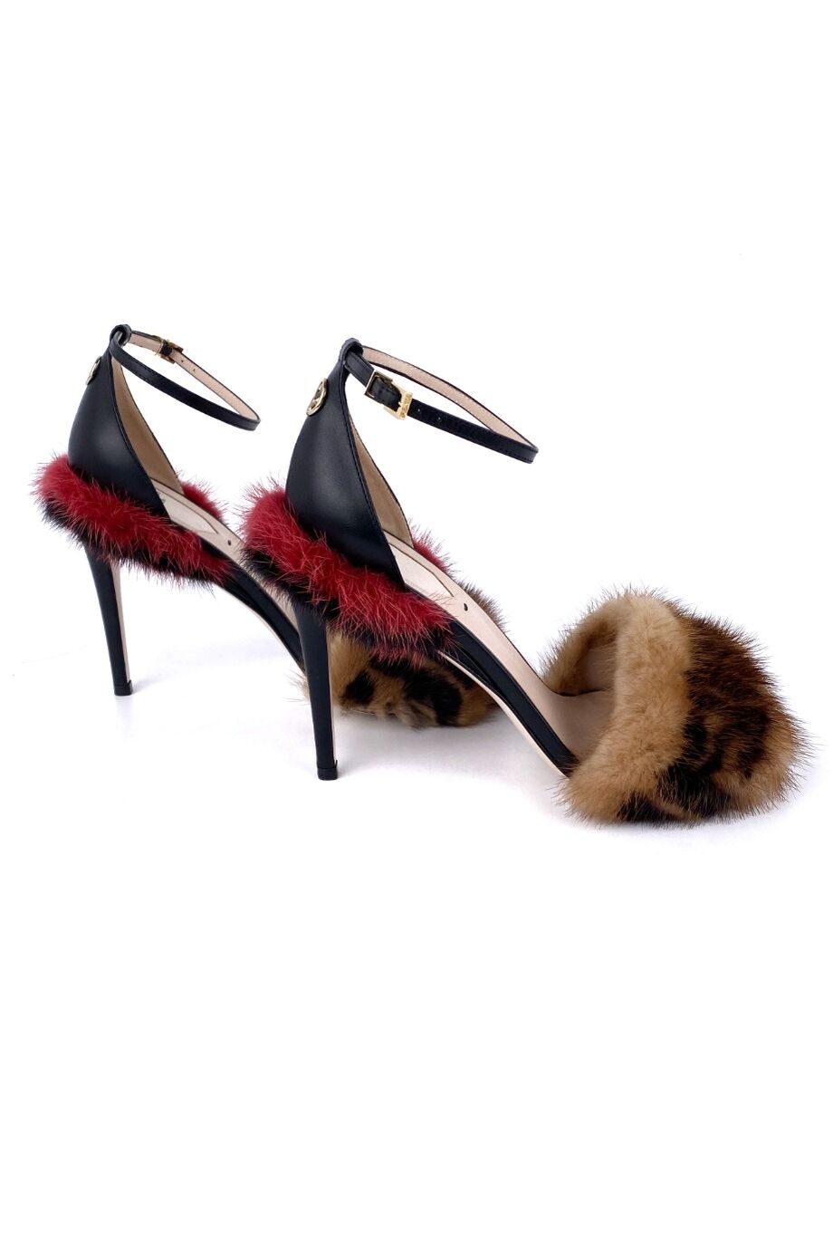 image 5 Босоножки с меховыми вставками из норки