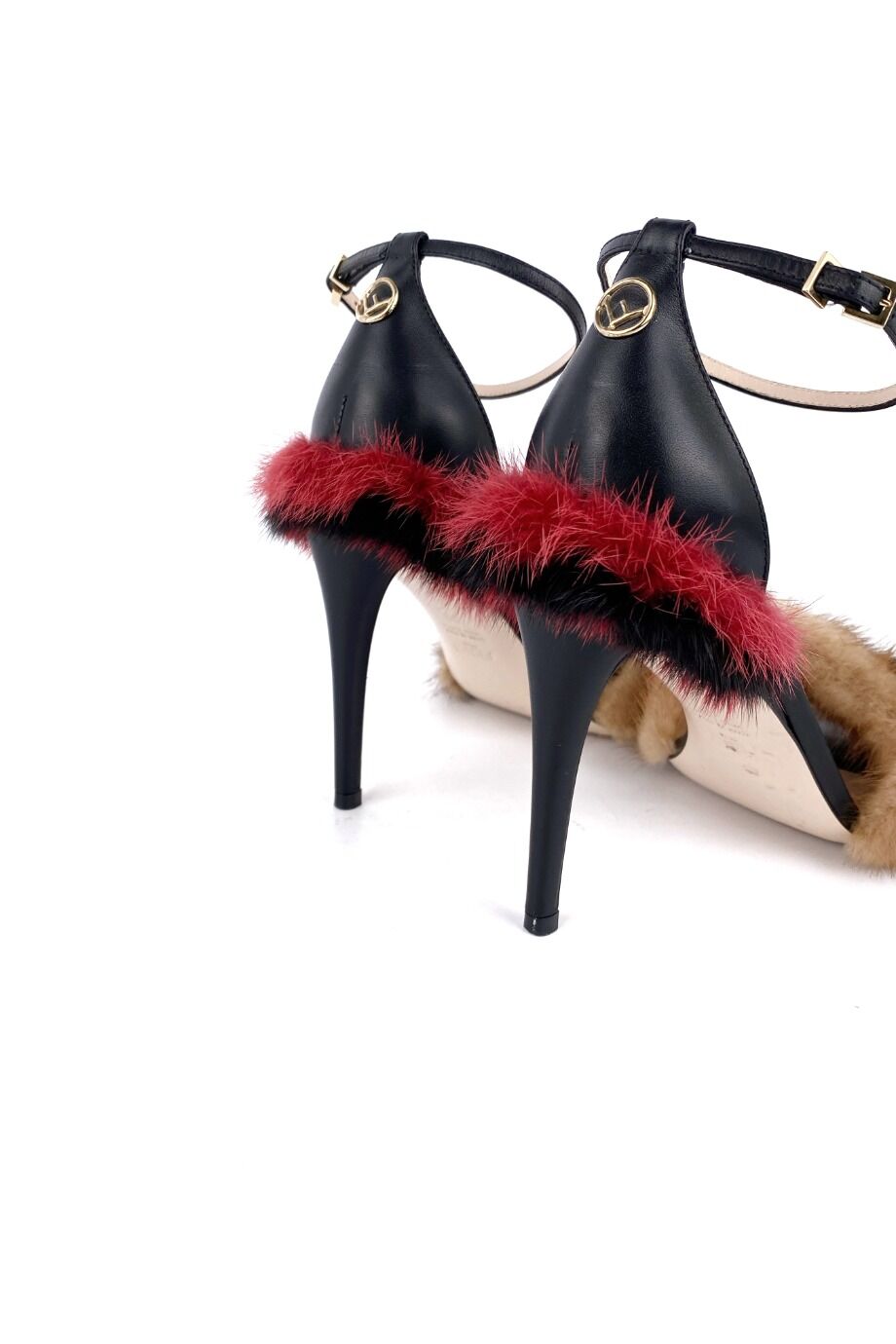 image 4 Босоножки с меховыми вставками из норки